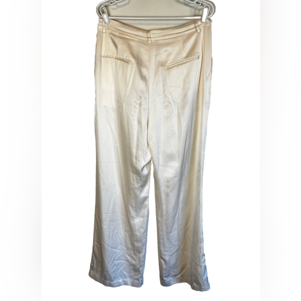 Reformation Mason Satin Style Pants in Ivory Size 10 - Picture 5 of 7
